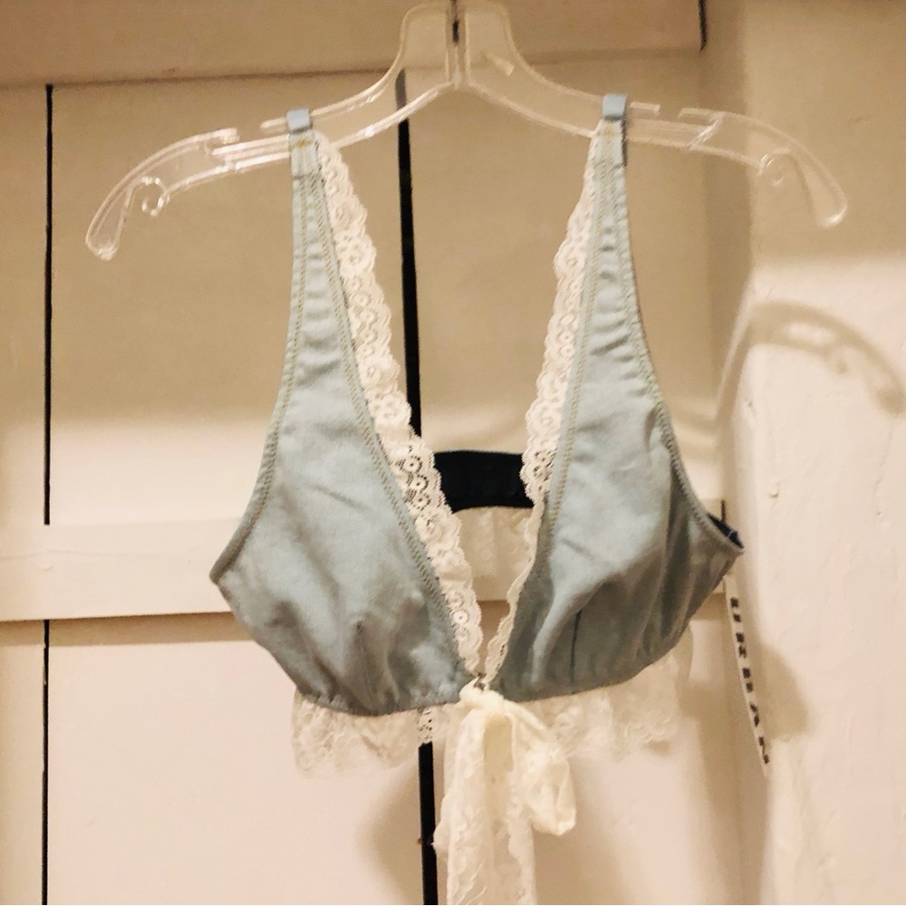 Out From Under Cowgirl Logic Denim Plunge Bralette. Size M. NWT. - Picture 7 of 11